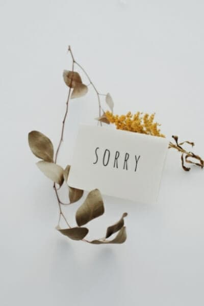 Say thank you instead of sorry