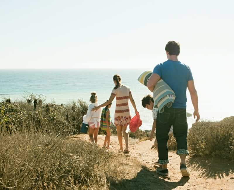 Minimalist mindset: Family at the beach