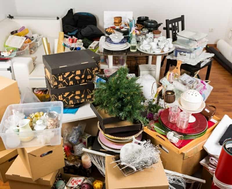 Decluttering tips for hoarders: Room full of clutter