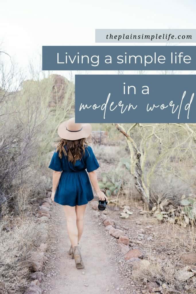 Living a simple life in a modern world pin