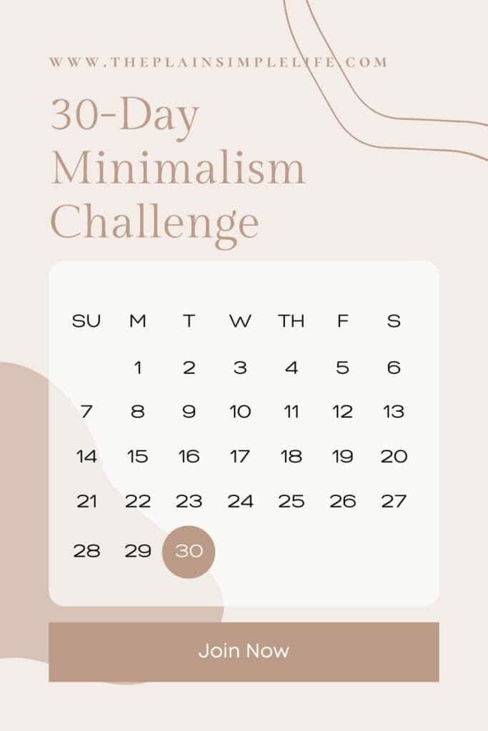 30 day minimalism Challenge pin